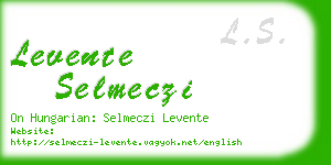 levente selmeczi business card